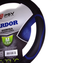 Оплетка на руль psv ardor (черный/отстрочка синяя) m,экокожа