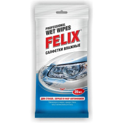 (08055) салфетки влажные felix для стекол, зеркал и фар 20шт