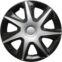 Колпак колеса r14 серебристо-черный