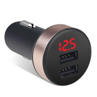 Автомобильное зарядное устройство c05 с вольтметром (12v-24v, 2 usb 5v/ 3,1a)