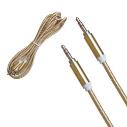 Кабель aux  jd326 тканевый круглый 3000mm (gold)