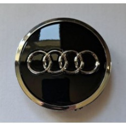 Audi (61x55x13) колпачок на ступицу литого диска чёрный+хром серия 350
