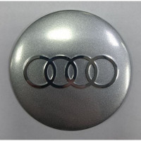 Наклейки на колпачки ступицы металлизированные(ком.4шт)ø65мм audi silver2 (серебро)