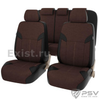 Чехлы сидений экокожа+велюр черно-коричневый