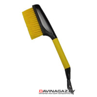 Щетка со скребком для снега юран короткая с мягкой ручкой 46см