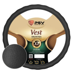 Оплетка на руль  psv vest (extra) fiber (черный) l, экокожа