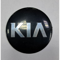 Наклейки на колпачки ступицы металлизированные(ком.4шт)ø56мм kia black (чёрный)
