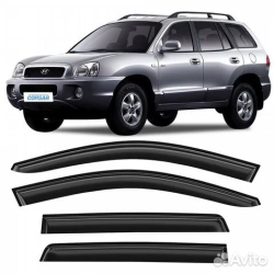 Дефлекторы на двери  на хюндай сантафе